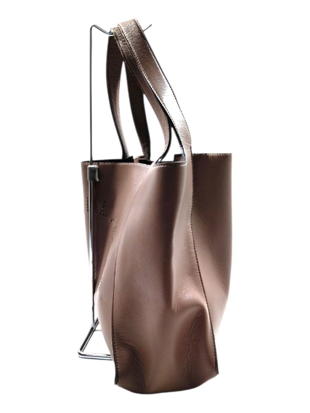 Stella McCartney Large Perforated Logo Taupe Shoulder Bag - Picture 5 of 11